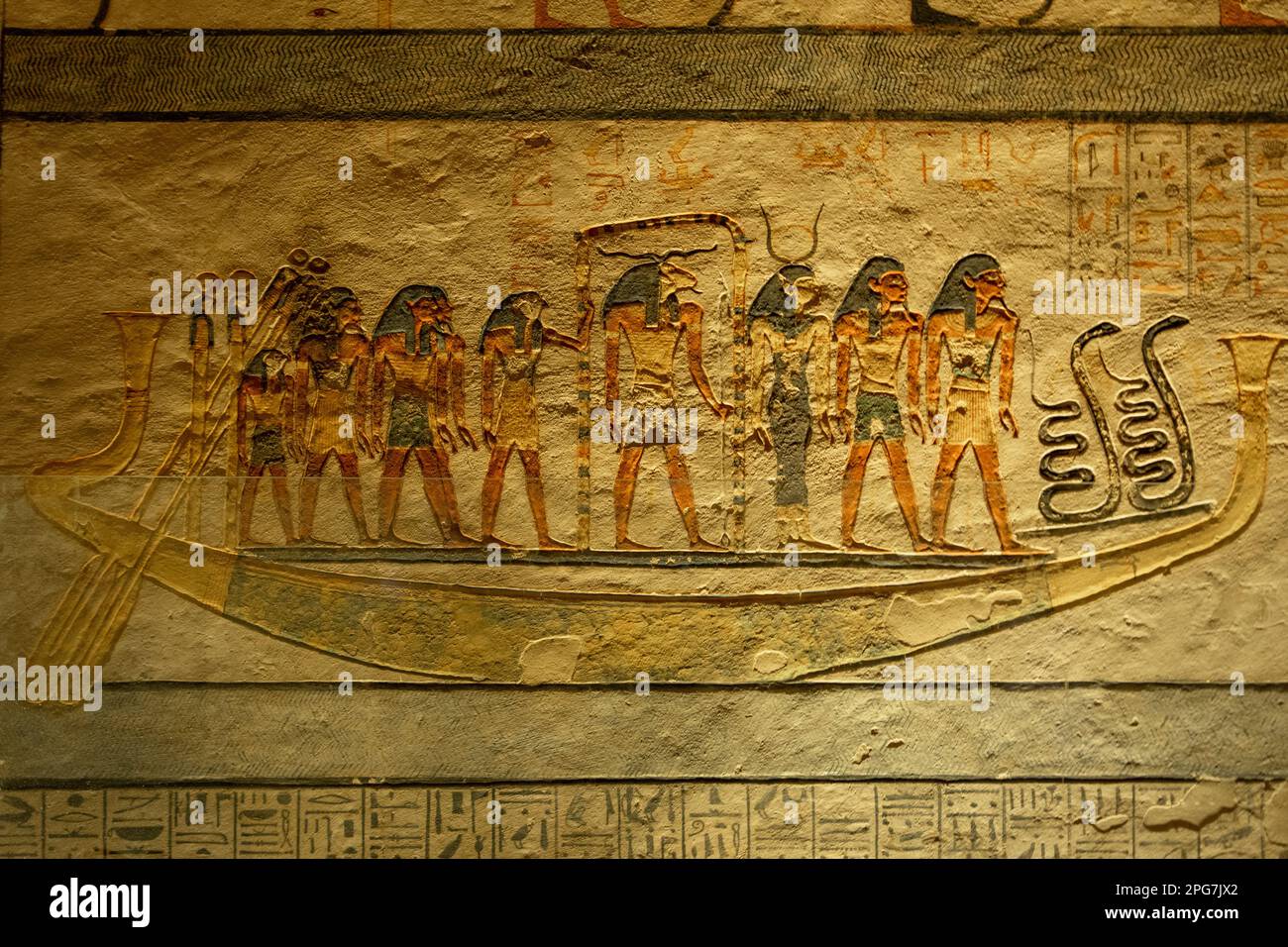 Inside Tomb of Ramesses IX, Valley of the Kings, near Luxor, Egypt Stock Photo
