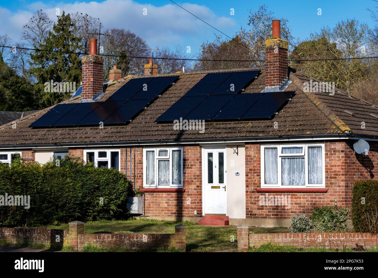 Solar energy panels fitted to former local authority council houses