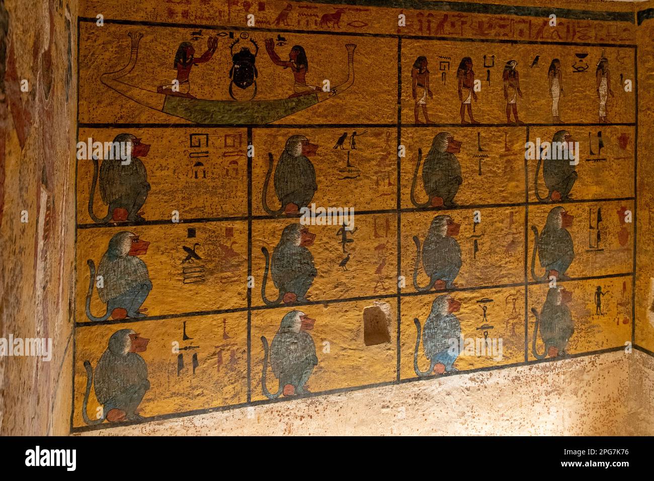 Inside Tomb of Tutankhamun, Valley of the Kings, near Luxor, Egypt Stock Photo