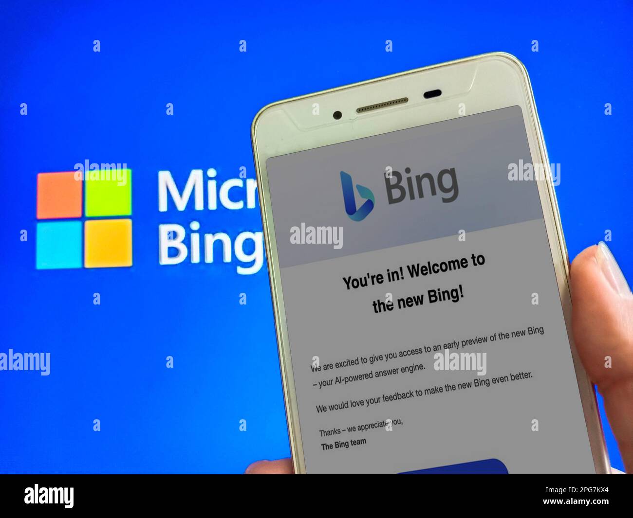 SUQIAN, CHINA - MARCH 21, 2023 - A netizen browsed Microsoft's search ...