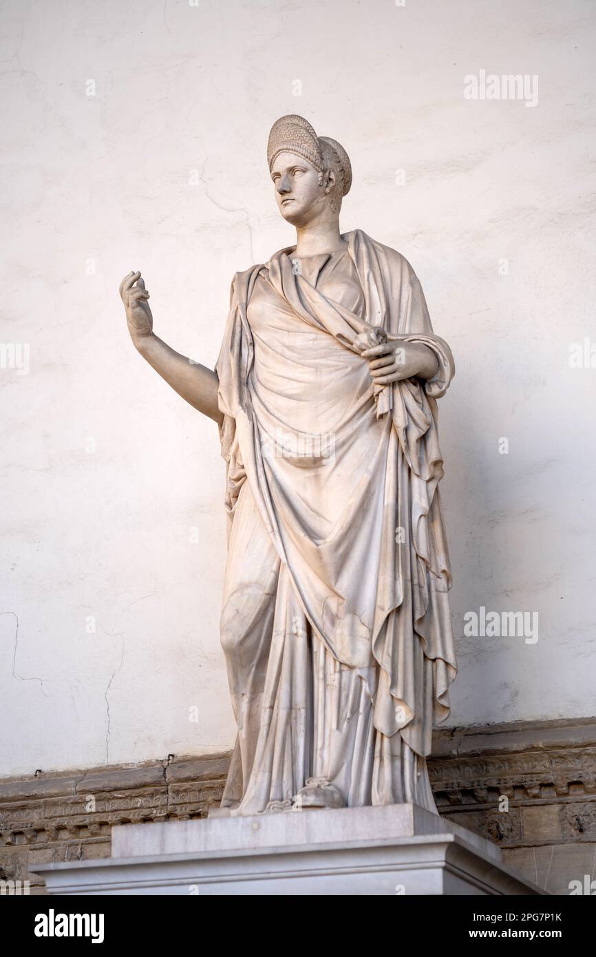 Roman sculpture in the Loggia della Signoria in Florence, Italy Stock Photo