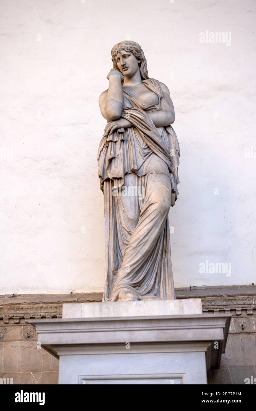 Roman sculpture of Thusnelda in the Loggia della Signoria in Florence, Italy Stock Photo