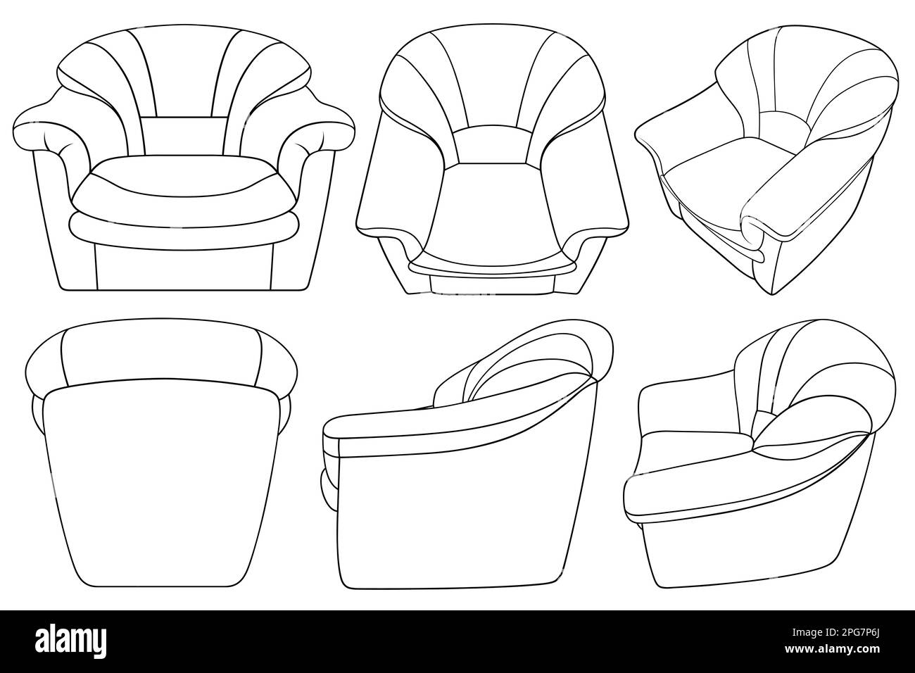 Collection of different armchairs isolated on white Stock Photo Alamy