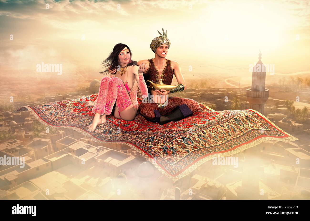 Take a magical ride with Aladdin and his beautiful princess on an