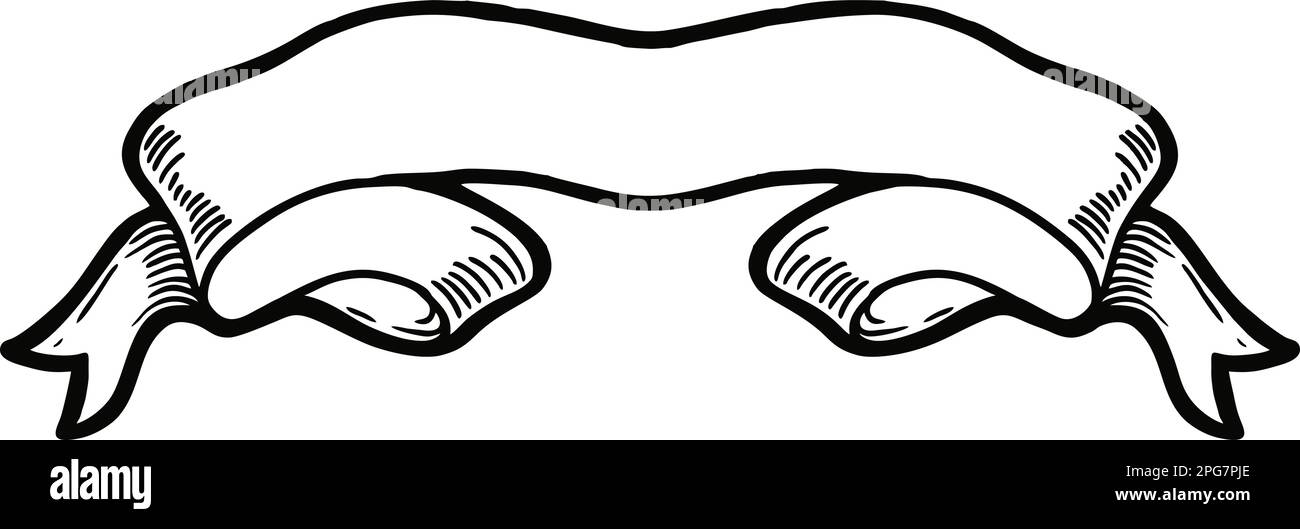 vintage hand drawn white ribbon Stock Vector Image & Art - Alamy