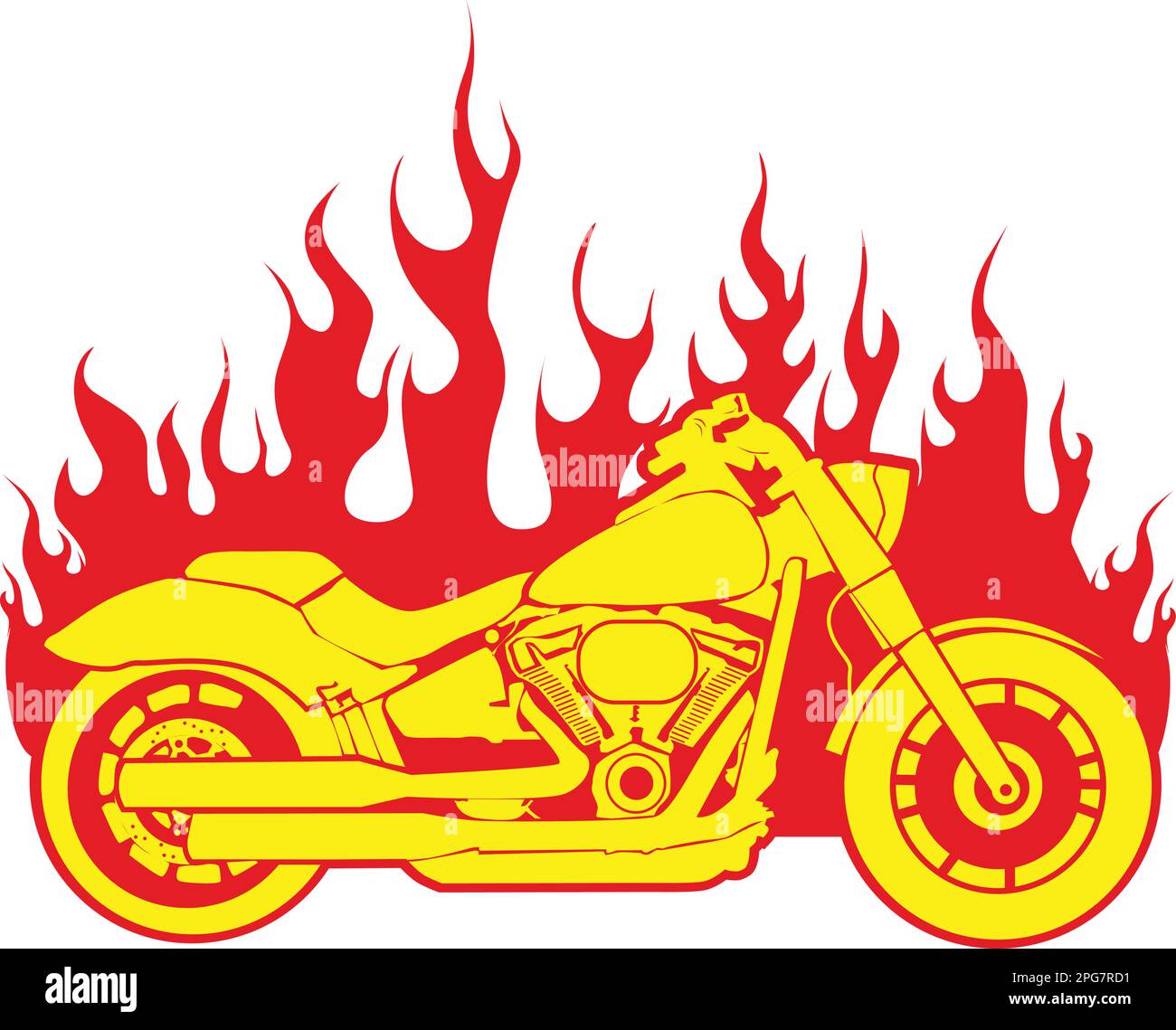 Bike On Fire Vector Vintage Illustration Stock Vector Image & Art - Alamy