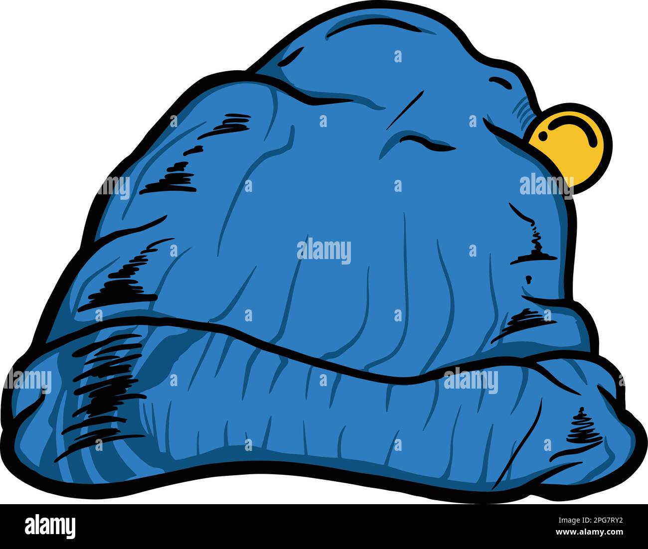 Beanie hat (knit cap) template vector illustration | Blue Stock Vector