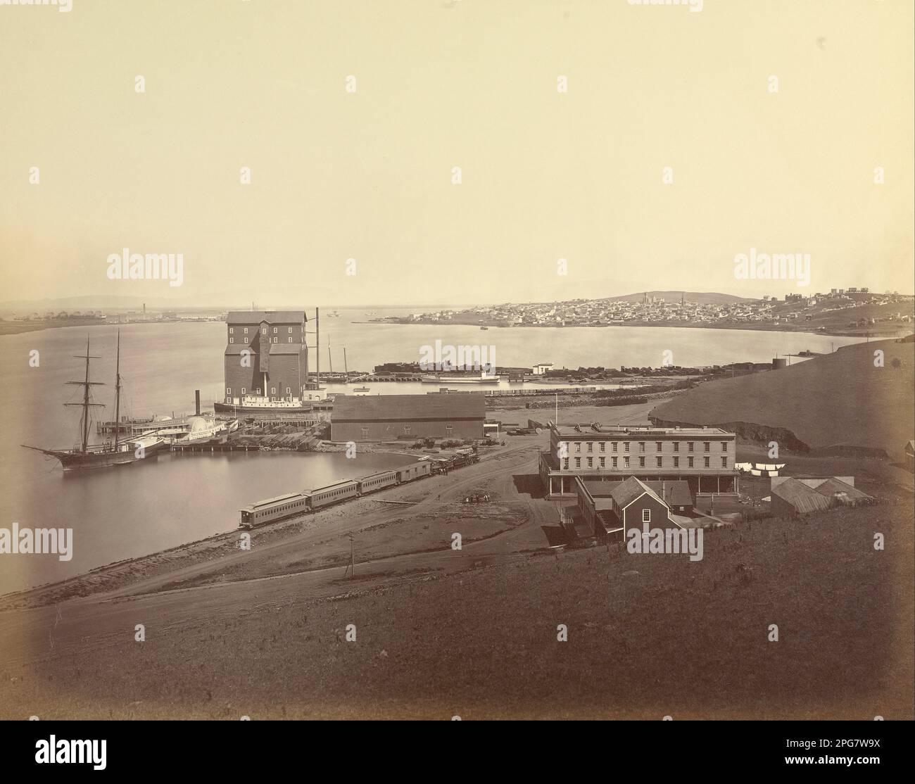 City of Vallejo from South Vallejo, Solano County about 1870 by Carleton E.  Watkins Stock Photo - Alamy