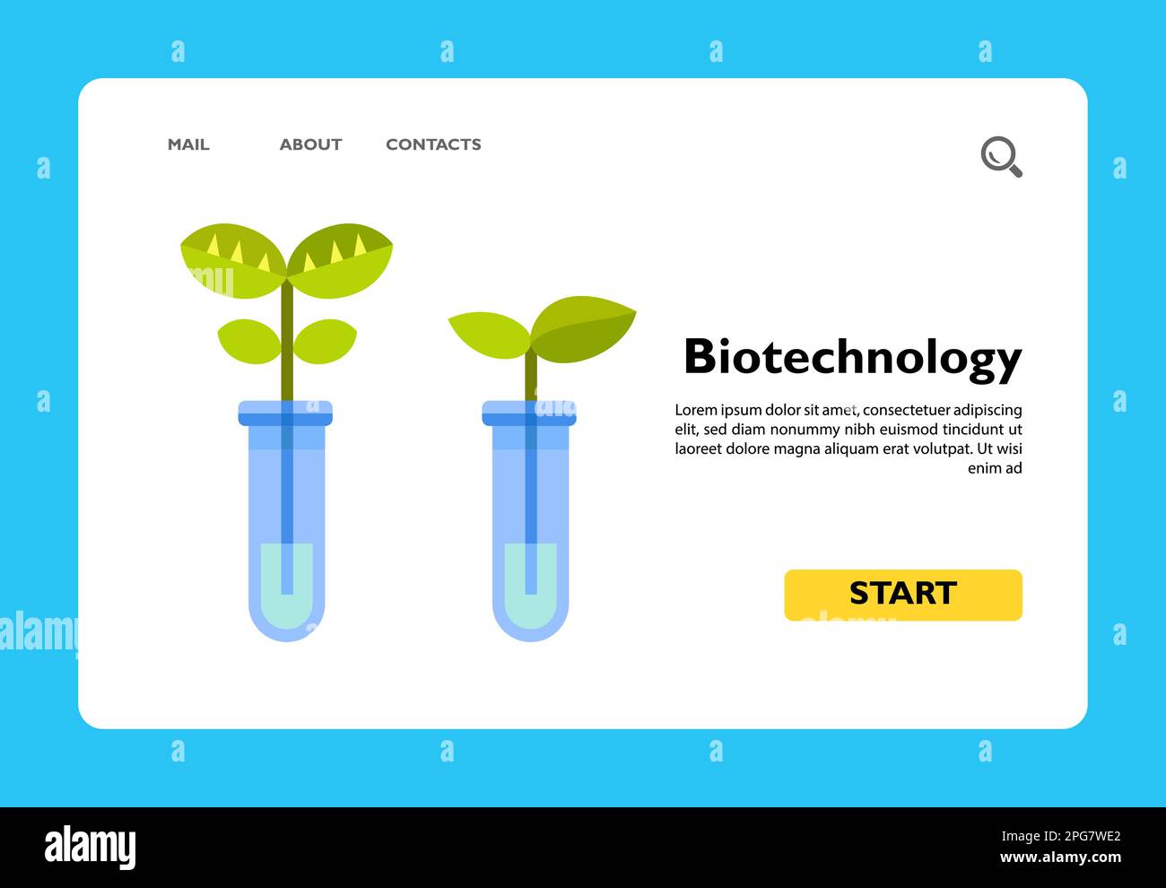 Biotechnology flat icon Stock Vector