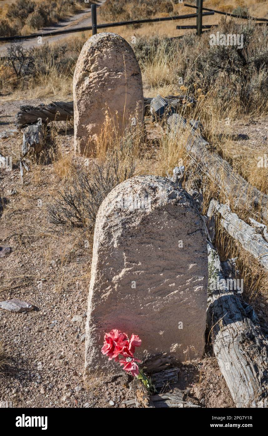 19th century tombstones in Spring Valley, Wilson Creek Range, near