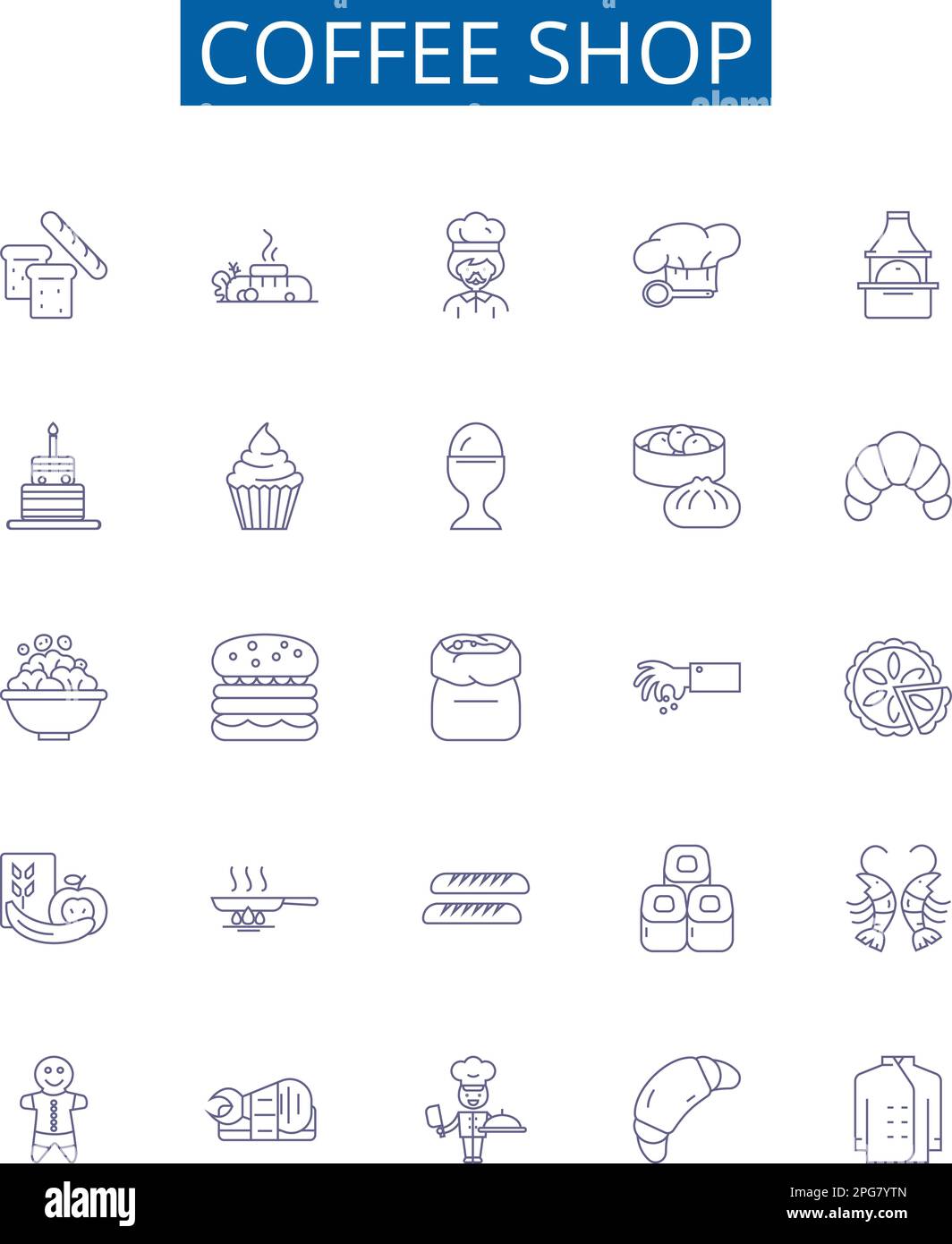 Coffee shop line icons signs set. Design collection of Cafe, Espresso ...