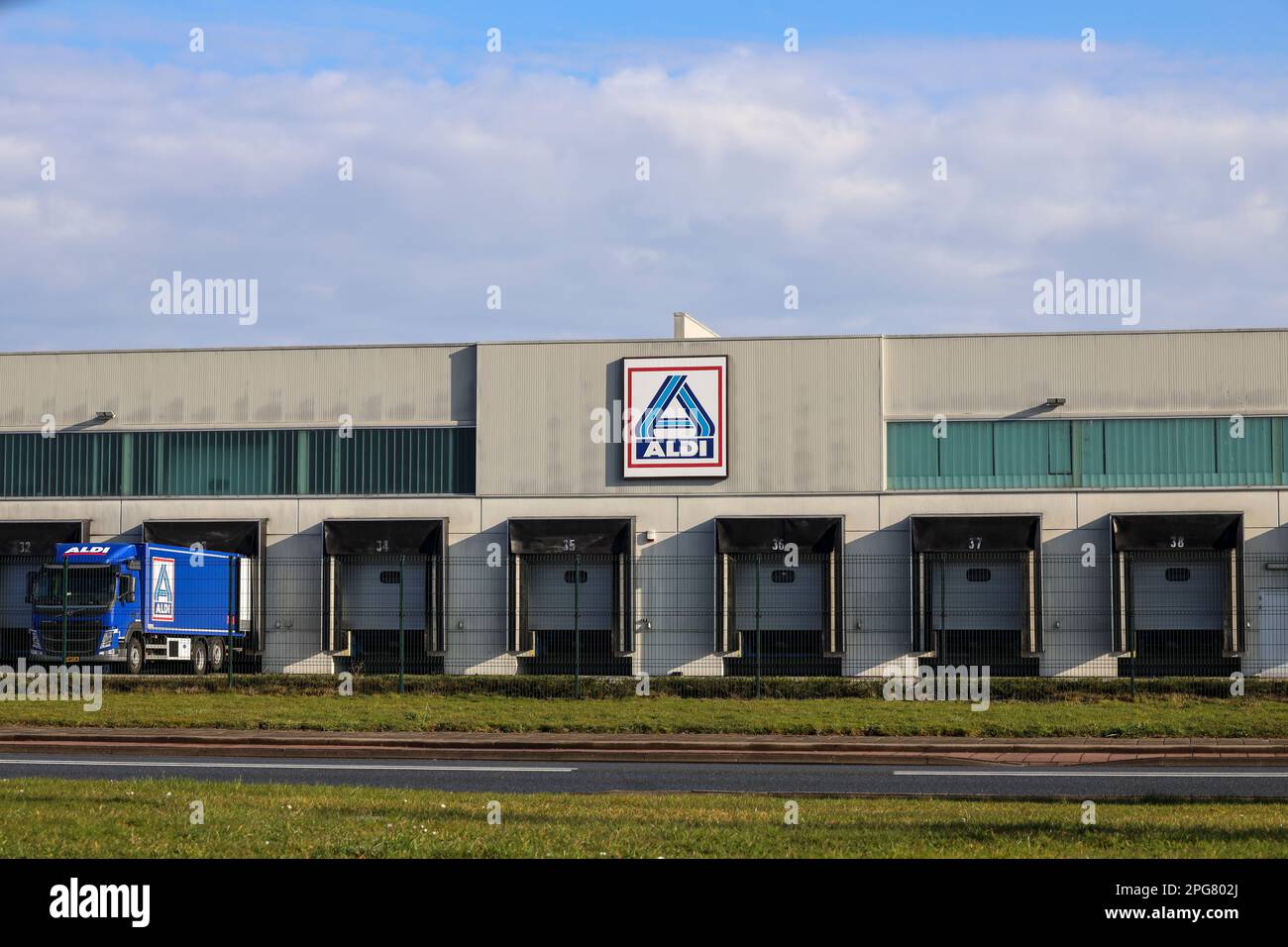 Aldi warehouse and distribution center in Bleiswijk in the Netherlands Stock Photo