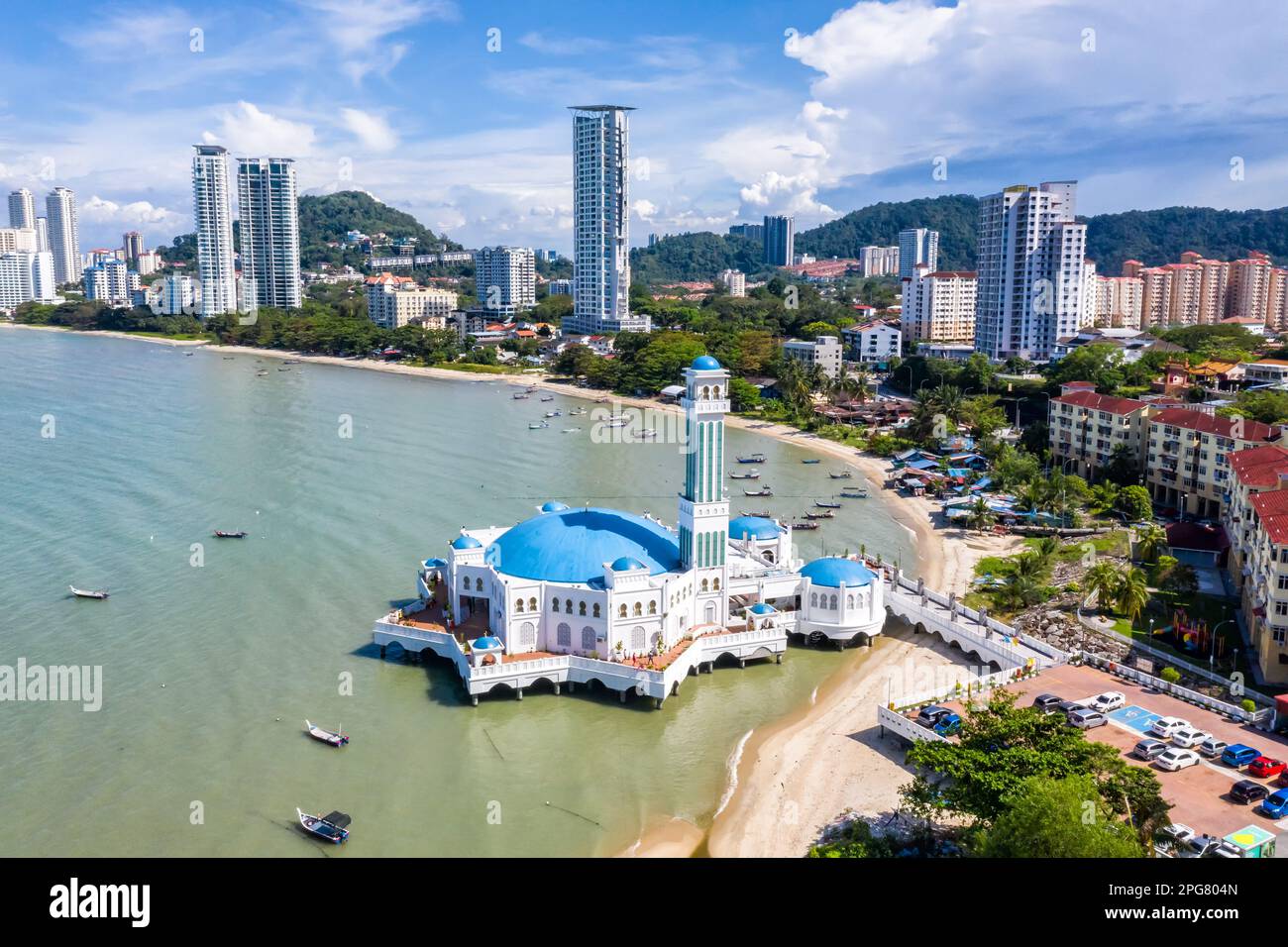 Penang, Malaysia - February 8, 2023: The Floating Mosque Aerial View On ...
