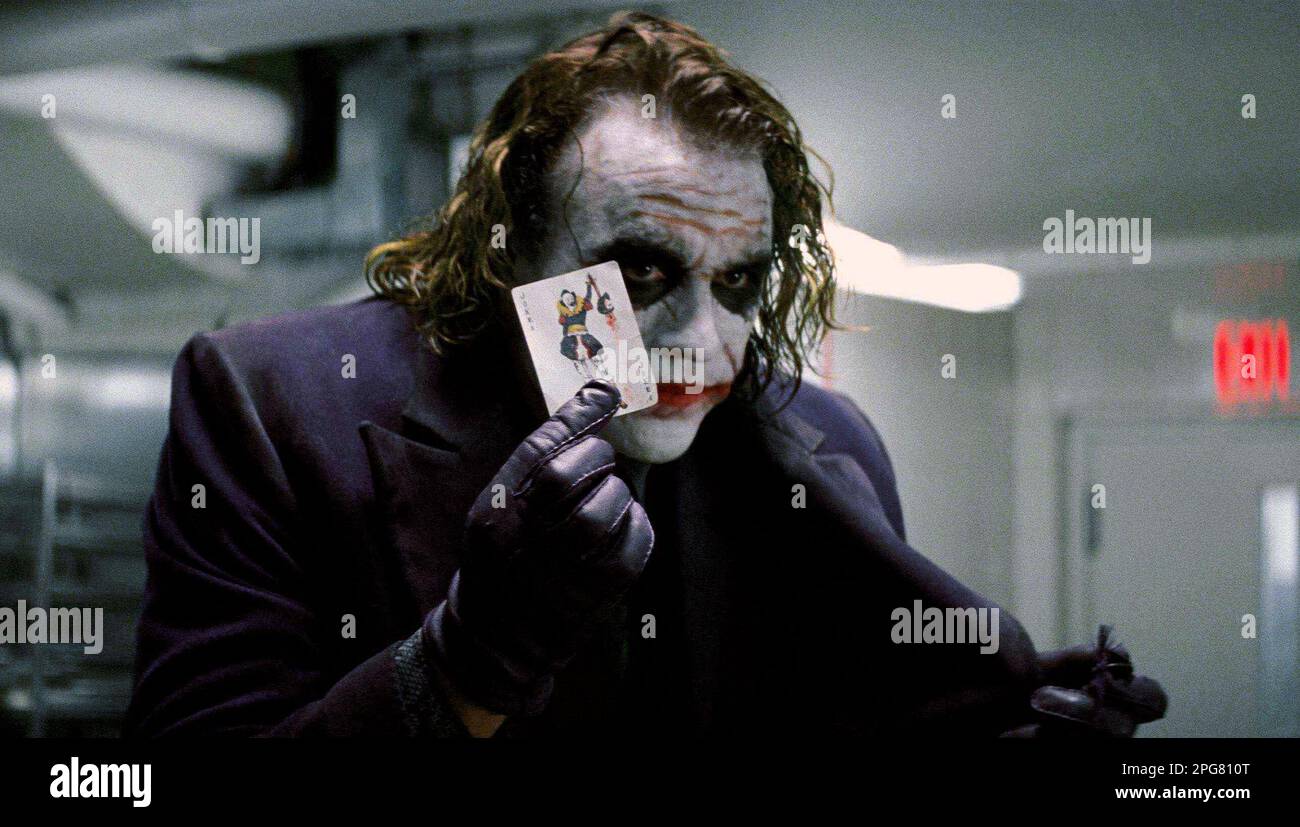 The Dark Knight  Batman  Heath Ledger as The Joker Stock Photo