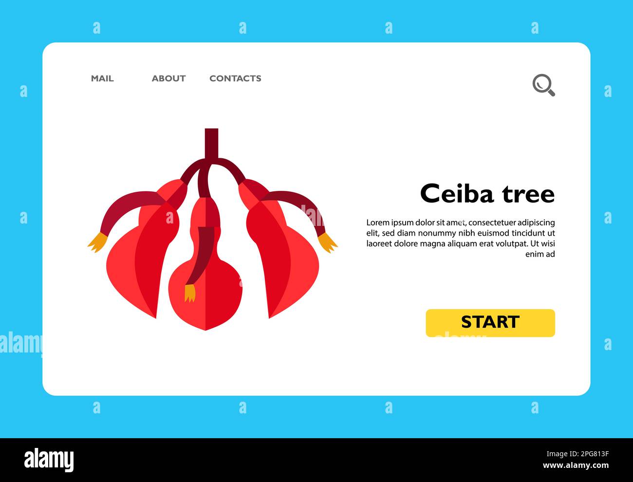 Ceiba tree vector icon Stock Vector
