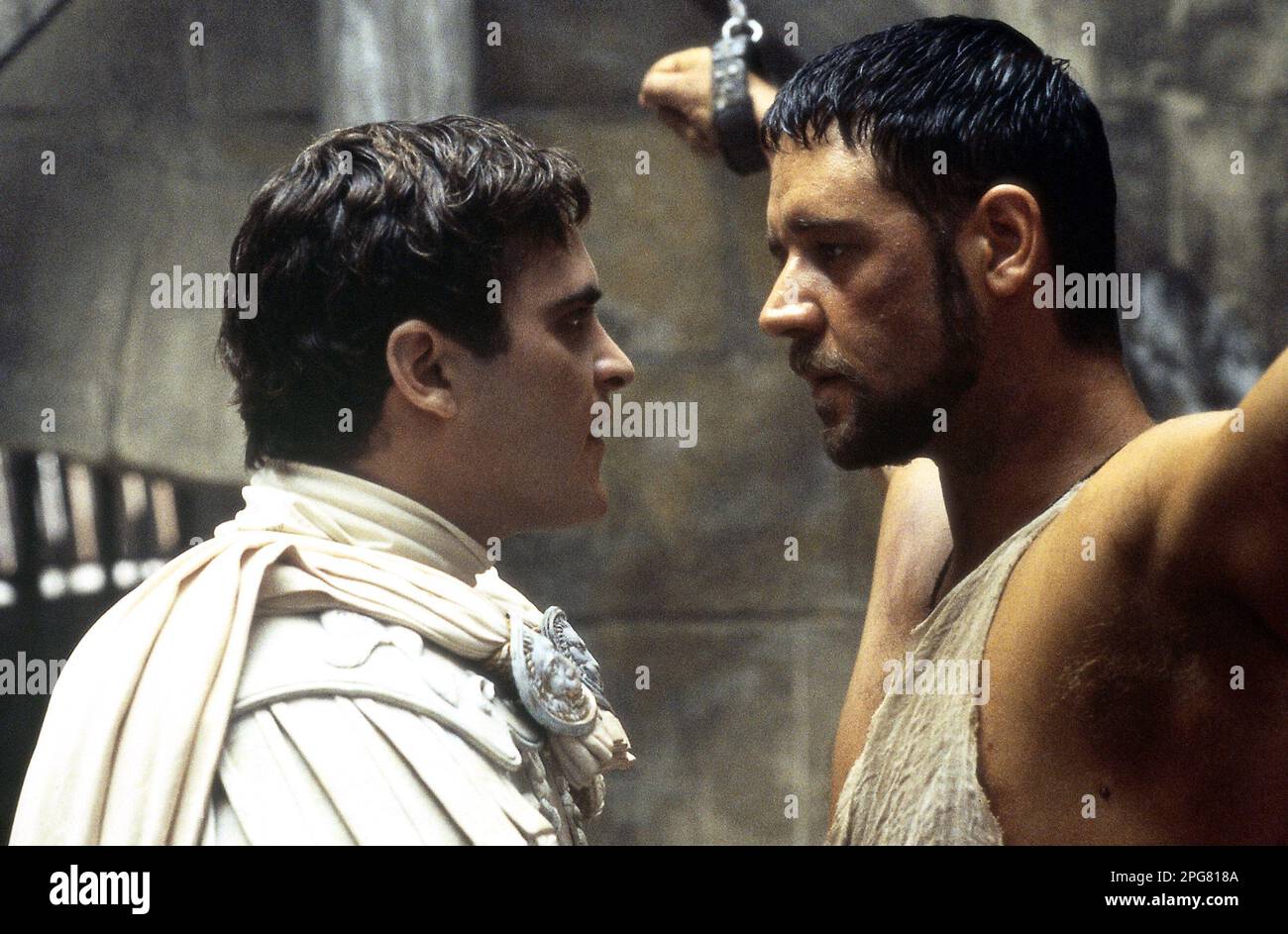 Gladiator  Joaquin Phoenix & Russell Crowe Stock Photo