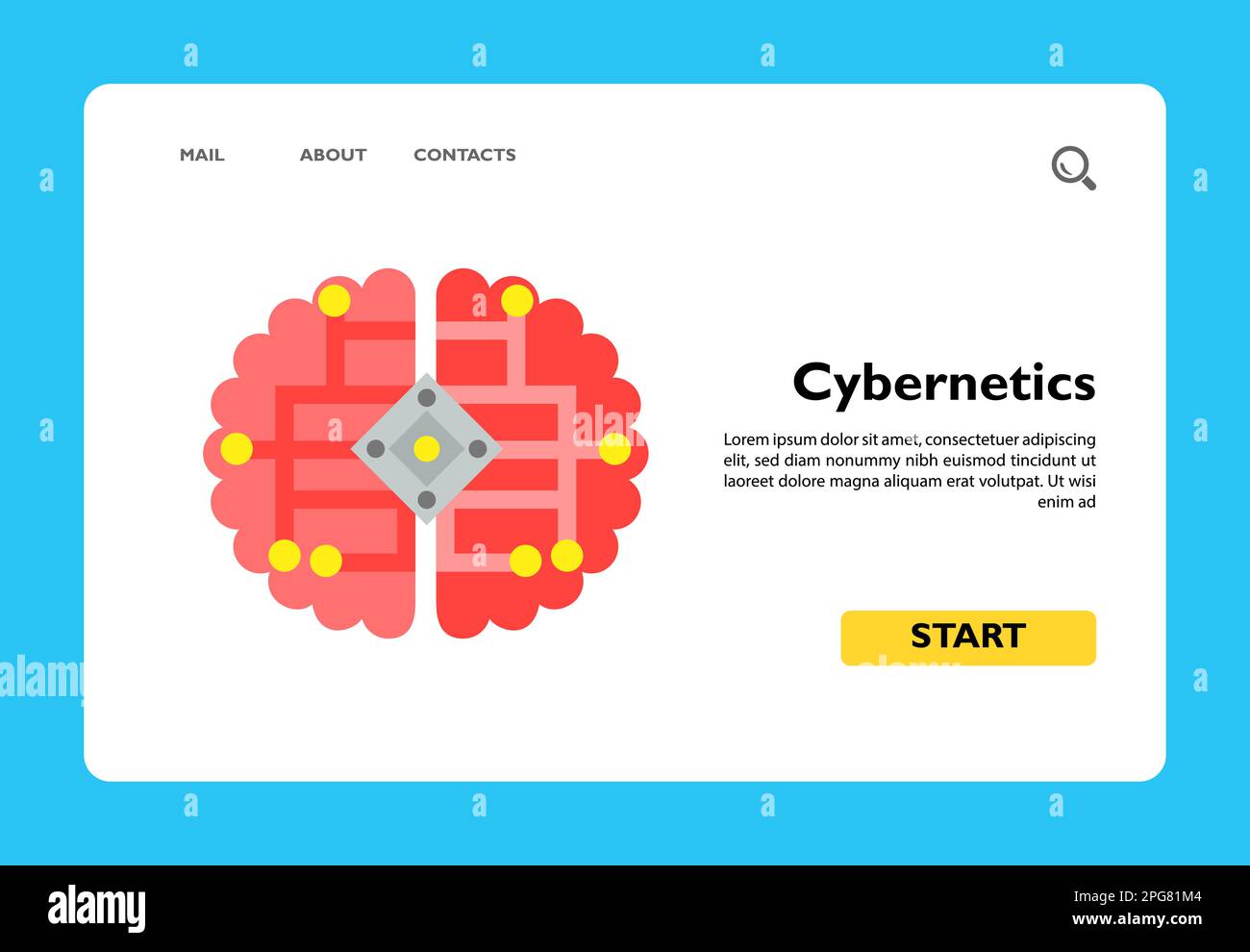 Cybernetics flat icon Stock Vector