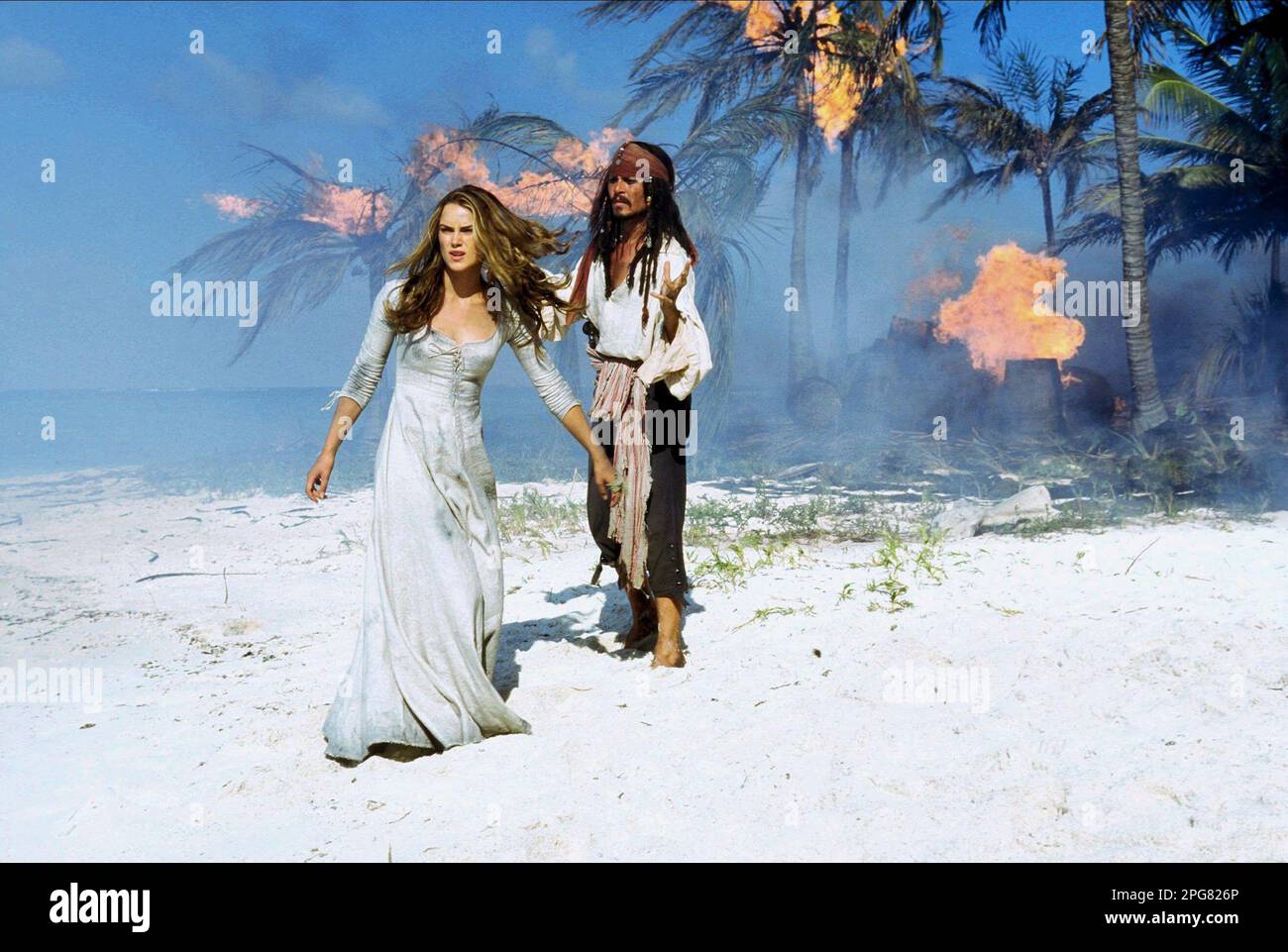Pirates of the Caribbean  Keira Knightley & Johnny Depp Stock Photo