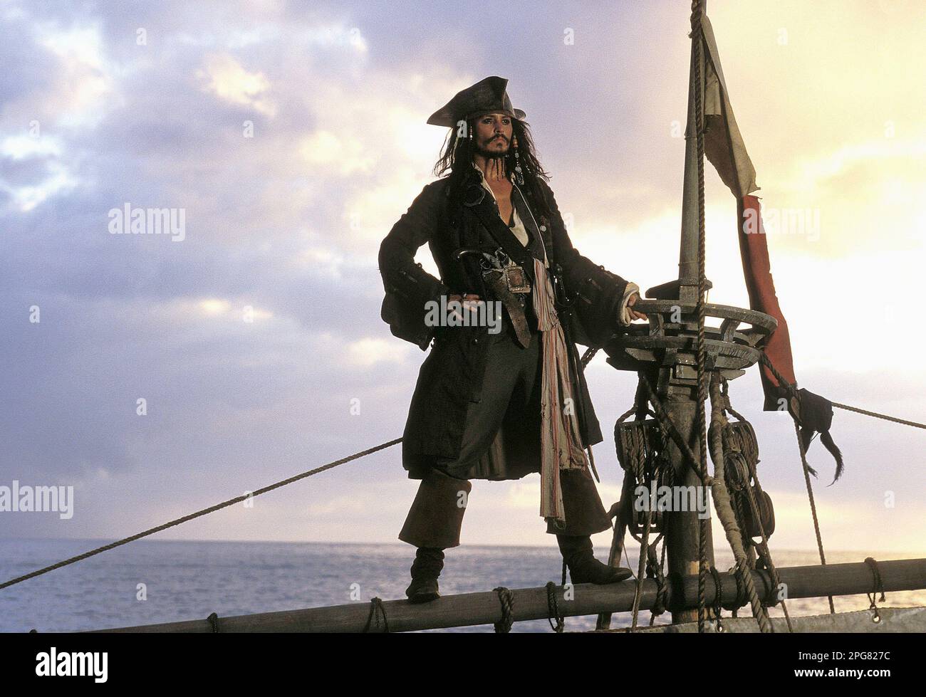 Pirates of the Caribbean  The Curse of the Black Pearl  Johnny Depp Stock Photo