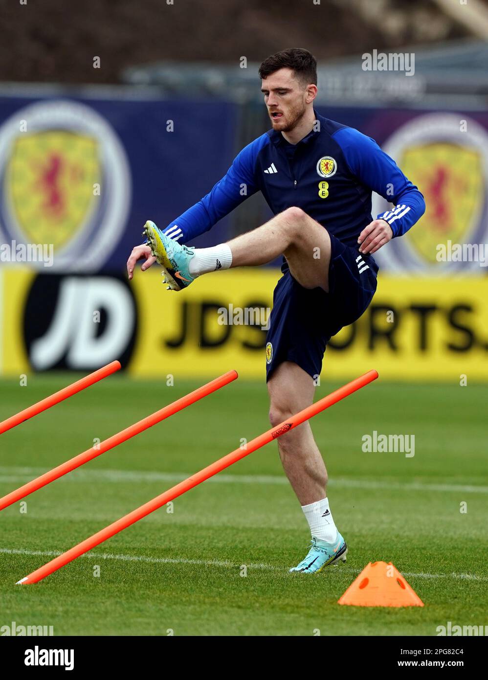 Scotland's Andy Robertson during the training session at Lesser Hampden