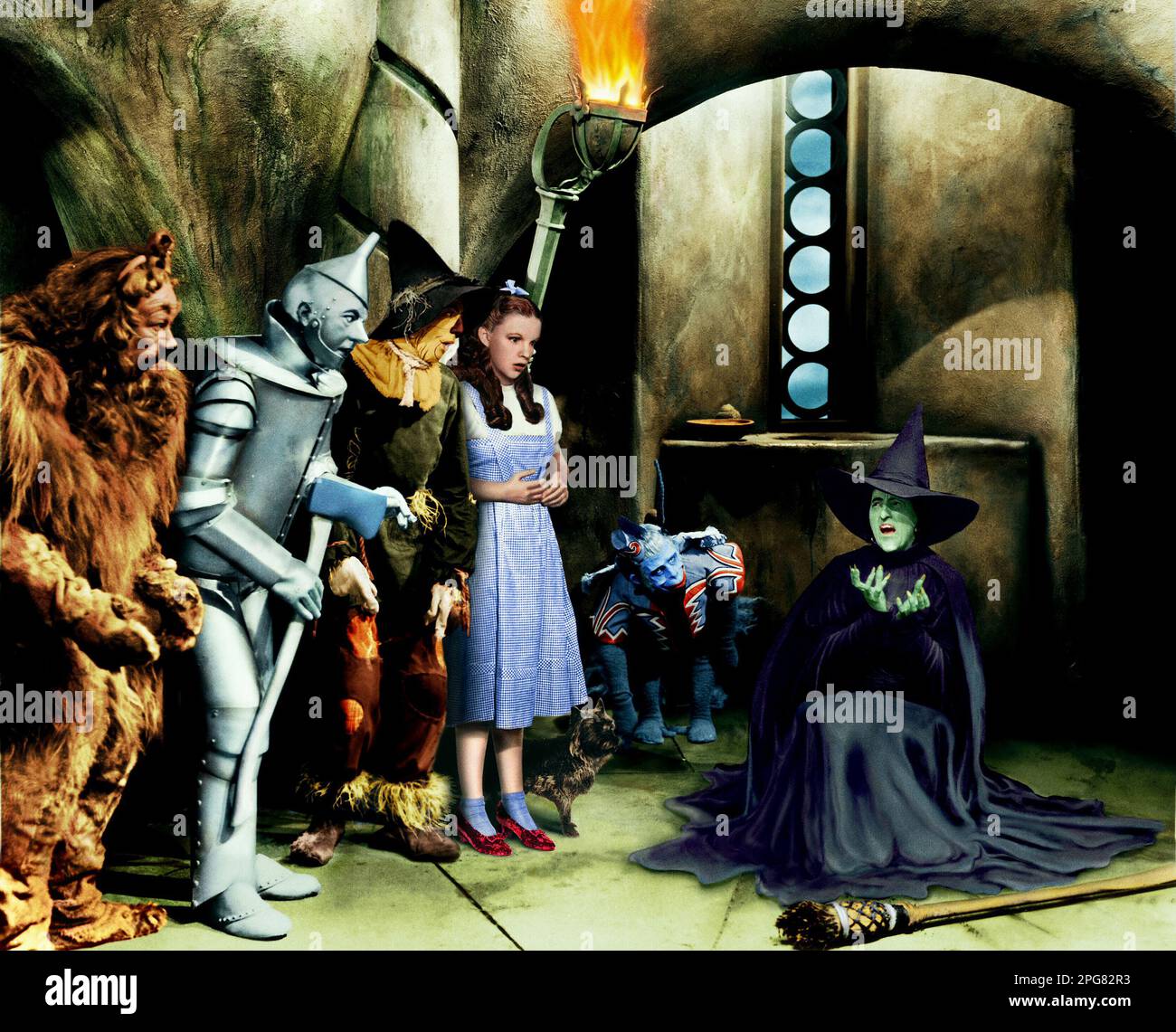 The Wizard Of Oz 1939  Bert Lahr, Jack Haley, Ray Bolger, Judy Garland & Margaret Hamilton Stock Photo