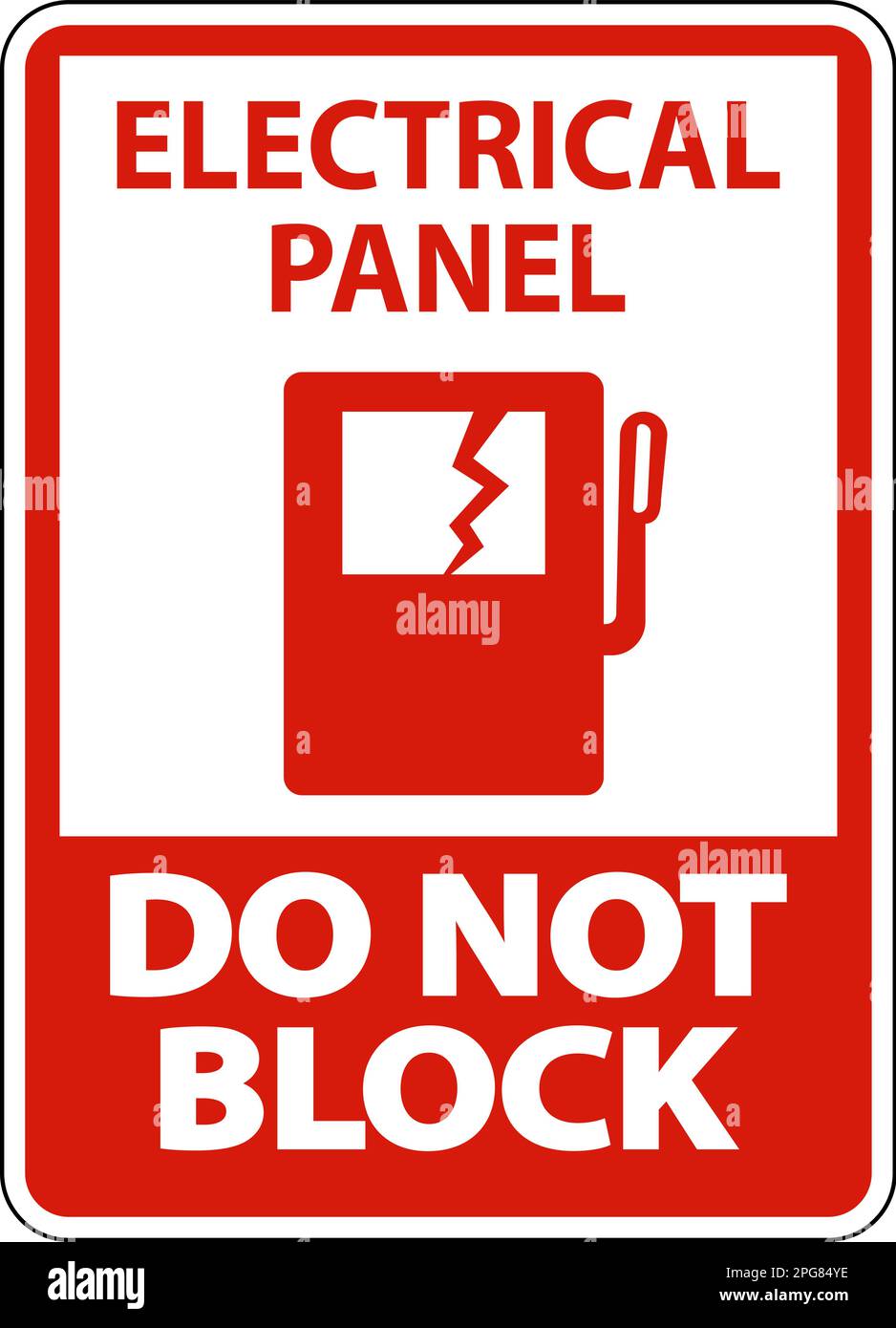 Electrical Panel Do Not Block Floor Label Stock Vector
