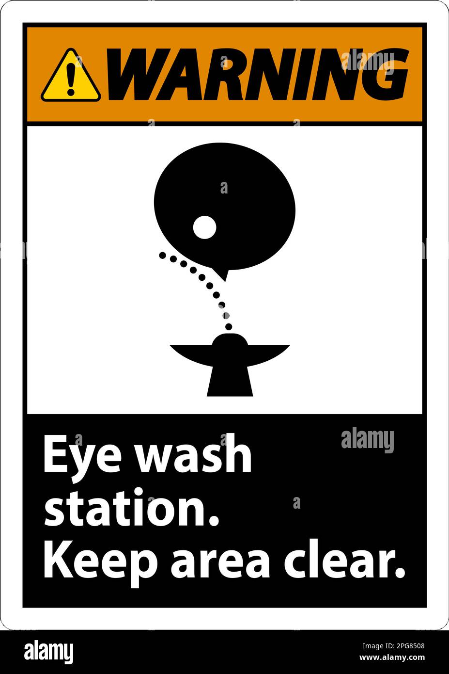 Warning Eye Wash Station Keep Area Clear Sign Stock Vector Image & Art