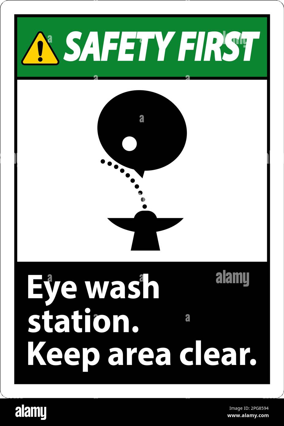 Emergency Eye Wash Station Keep Area Clear Sign Stock Vector Image
