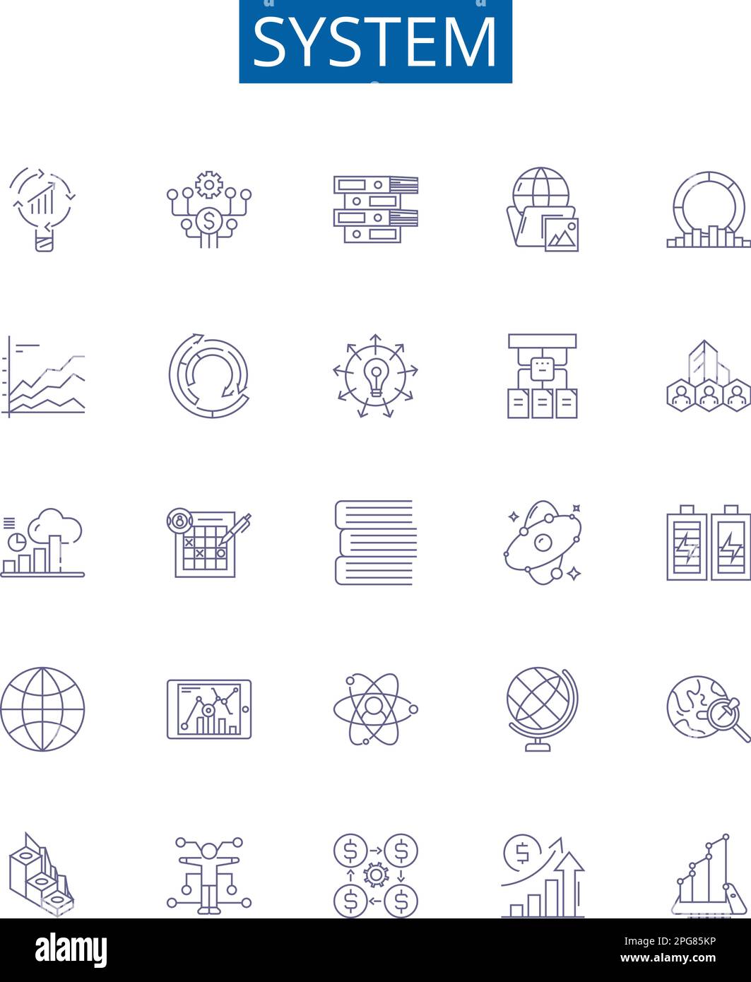 System line icons signs set. Design collection of System, Network ...