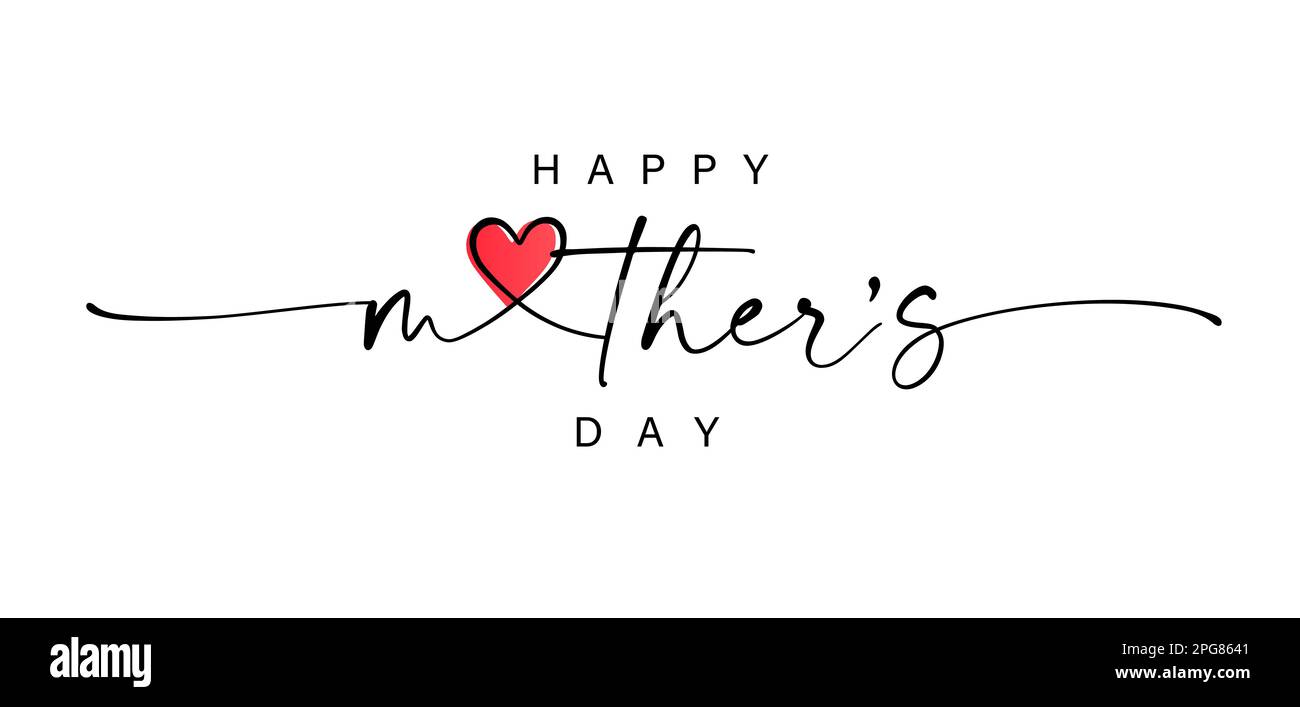 Happy Mother's Day wishes with heart. Mother day calligraphy, elegant