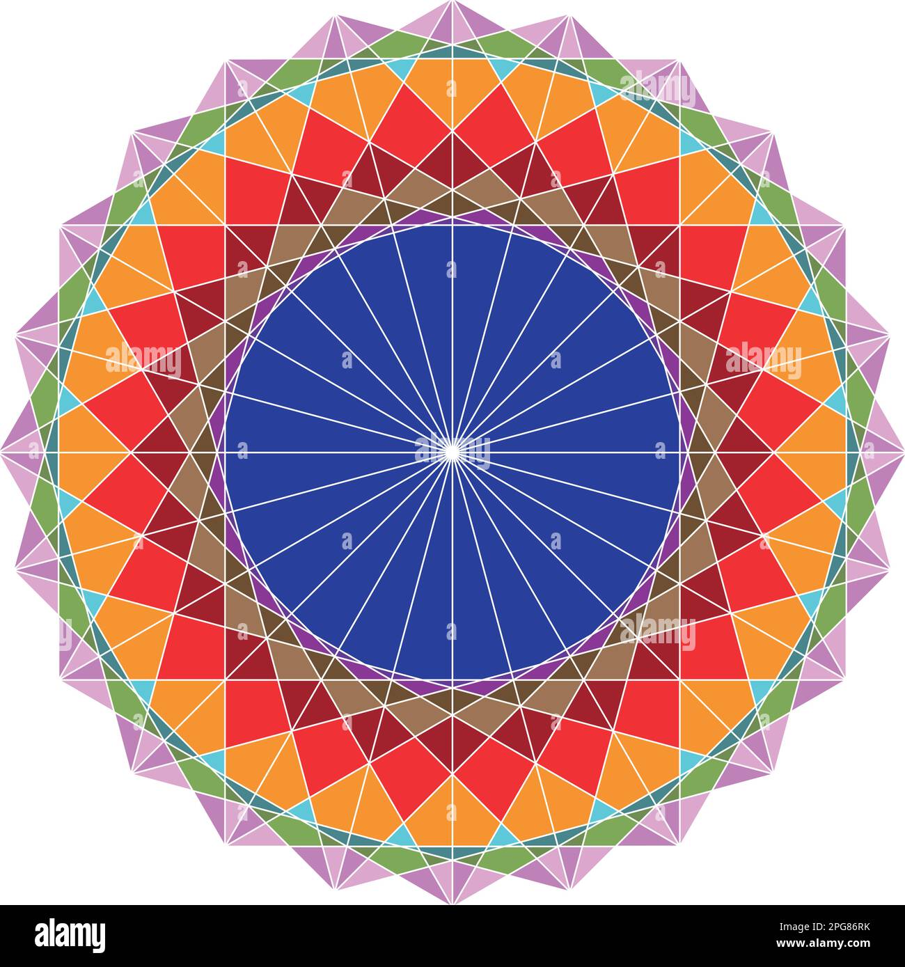 Colorful geometrical figure from Sacred Geometry elements. Vector Illustration. Stock Vector