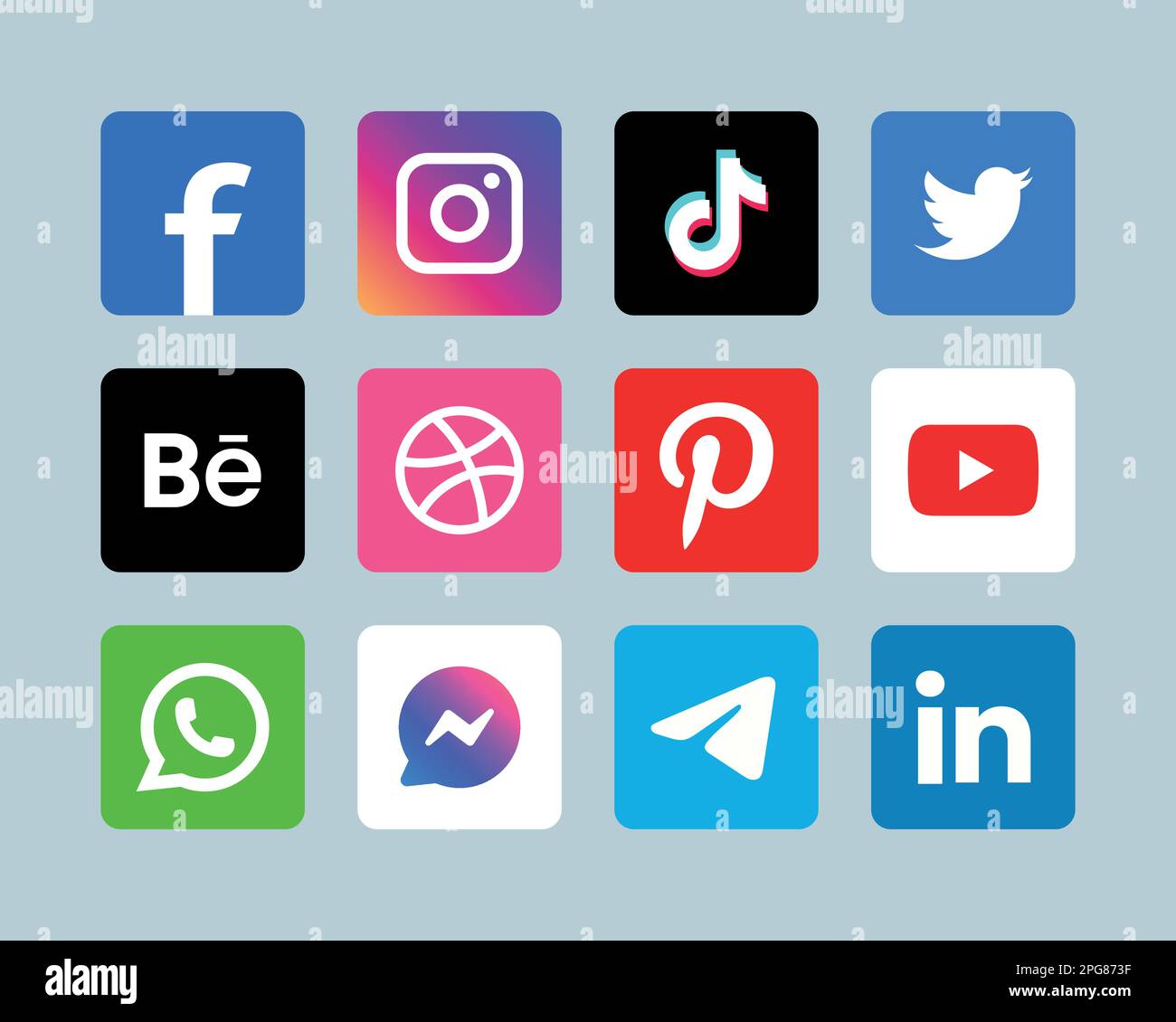 Popular Social Media Logo Icons Stock Vector