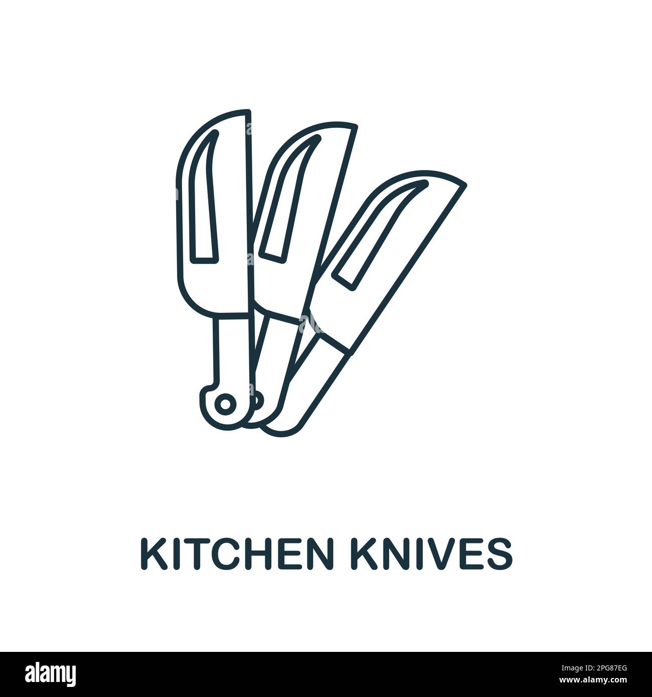 Kitchen Knives line icon. Simple element from kitchen collection