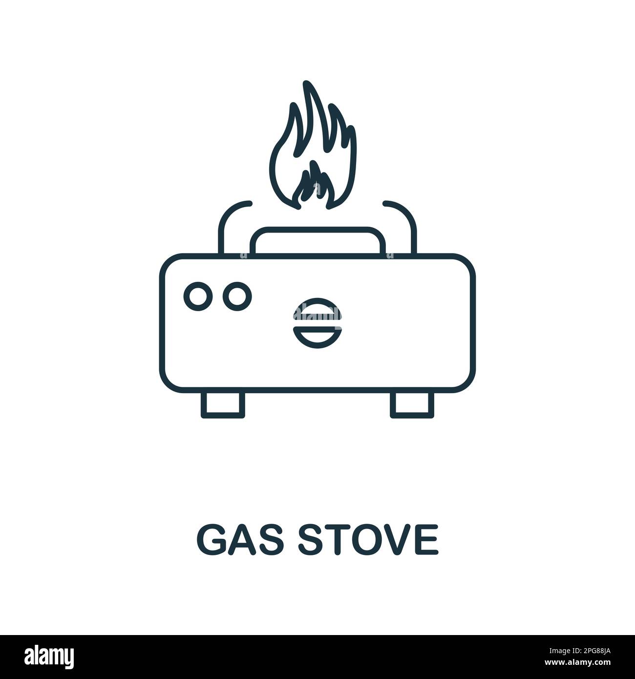 Gas Stove line icon. Simple element from kitchen collection. Creative Gas Stove outline icon for web design, templates, infographics and more Stock Vector