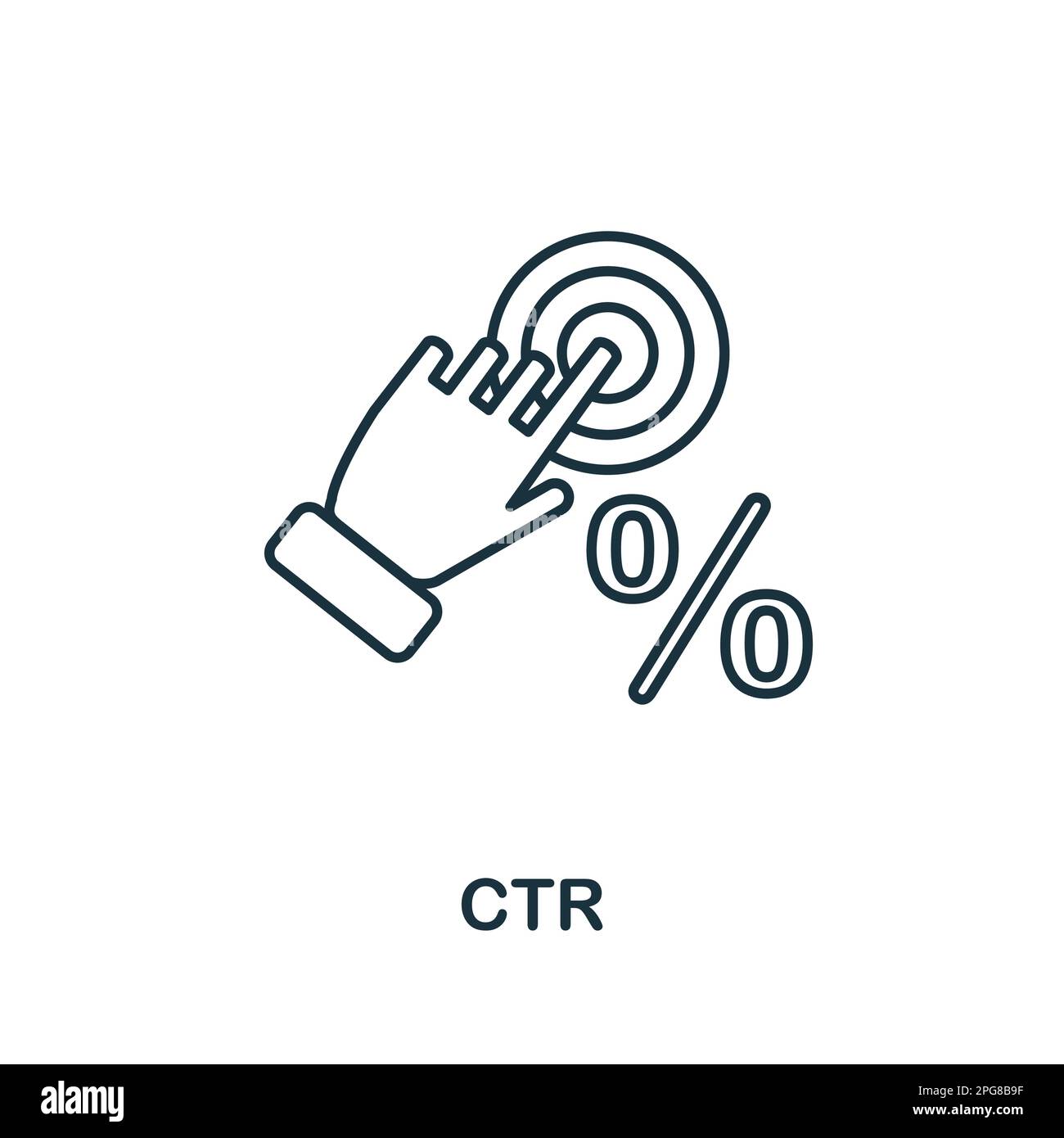 Ctr line icon. Colored element sign from marketing collection. Flat Ctr ...