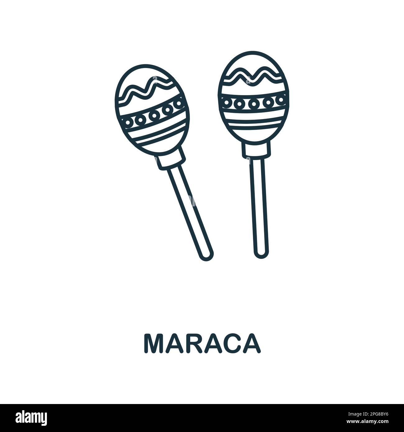 Maraca line icon. Simple element from musical instruments collection