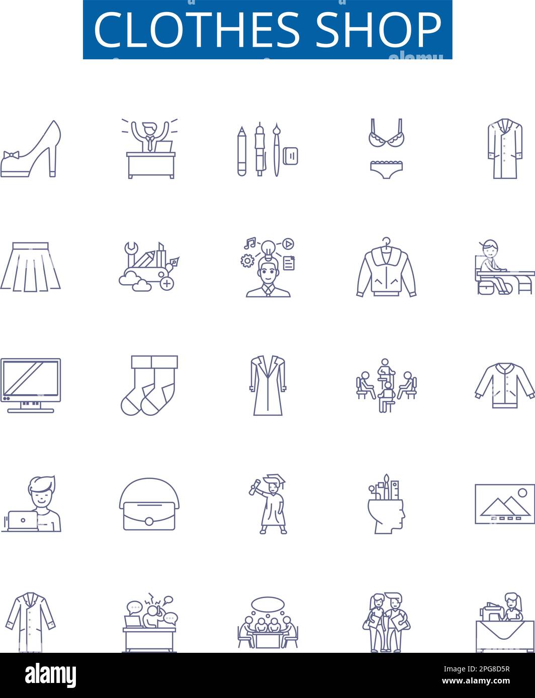 Clothes Shop Line Icons Signs Set Design Collection Of Clothing Shop