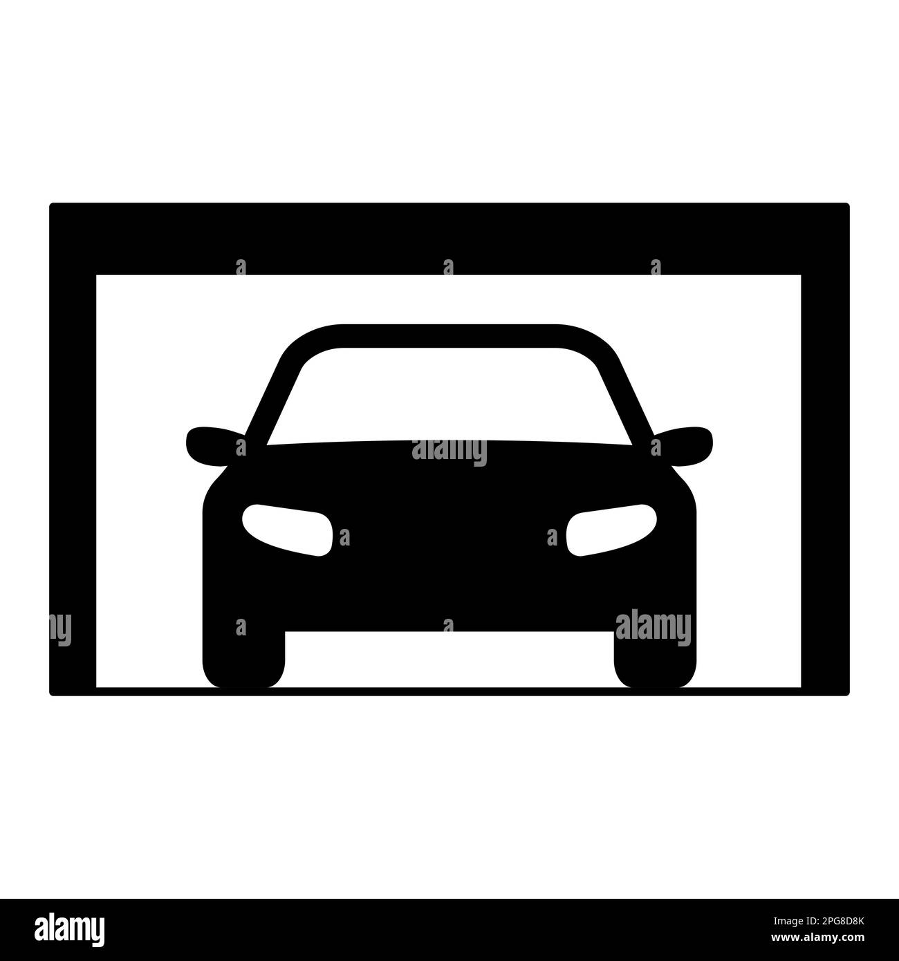 Garage with car silhouette stock vector image art alamy