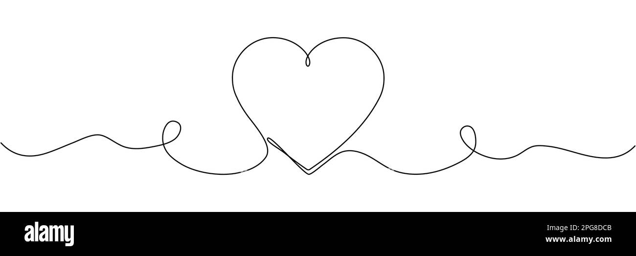 Heart continuous one line art drawing Stock Vector Image & Art - Alamy