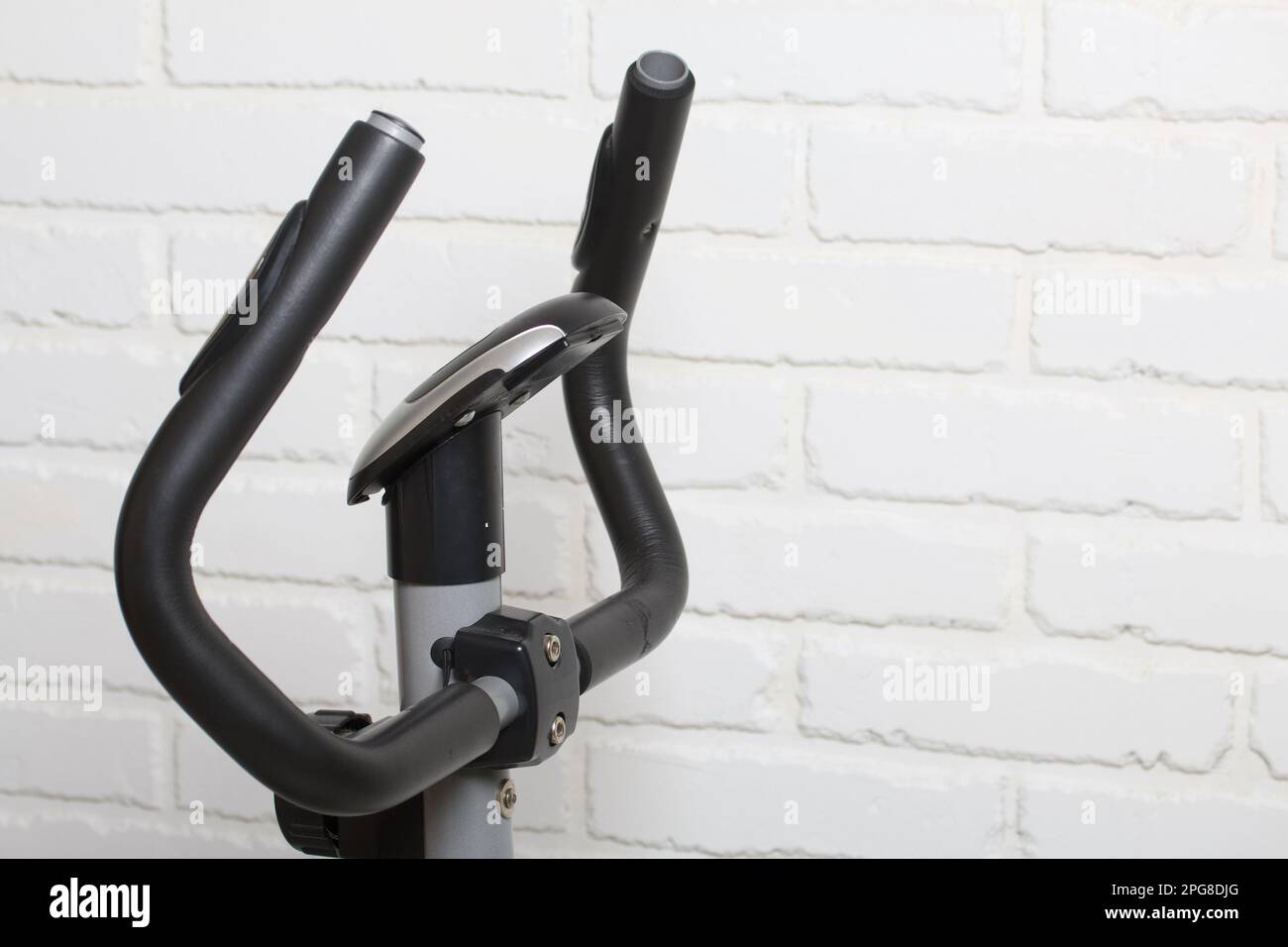 Elements of an exercise bike. Steering wheel sensors and display