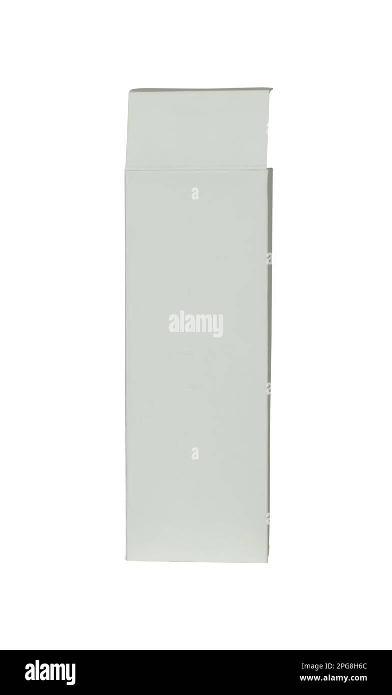 White cardboard box isolated from background Stock Photo