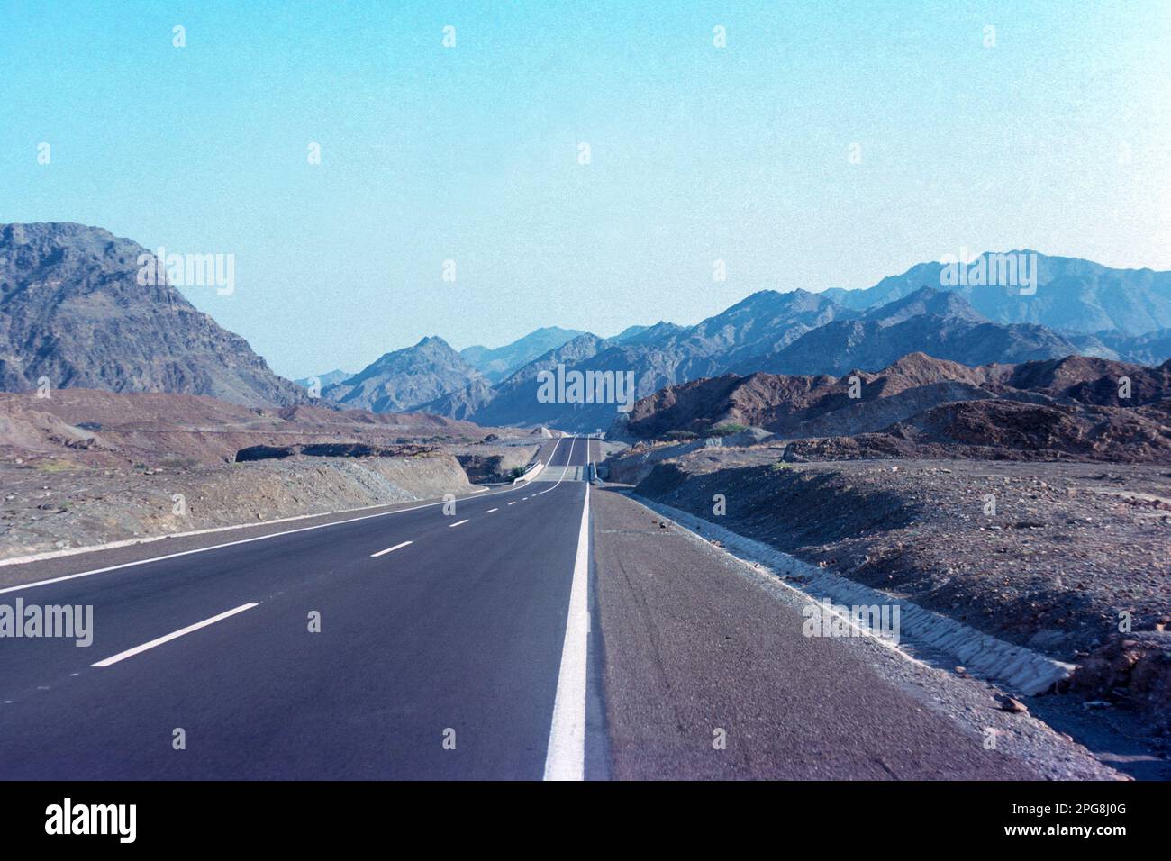 Fujairah UAE 1976 The main highway from Sharjah through wadis and