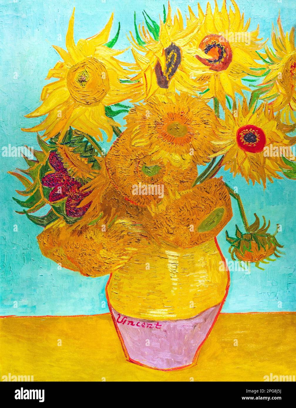 Sunflowers, Vincent van Gogh. Stock Photo
