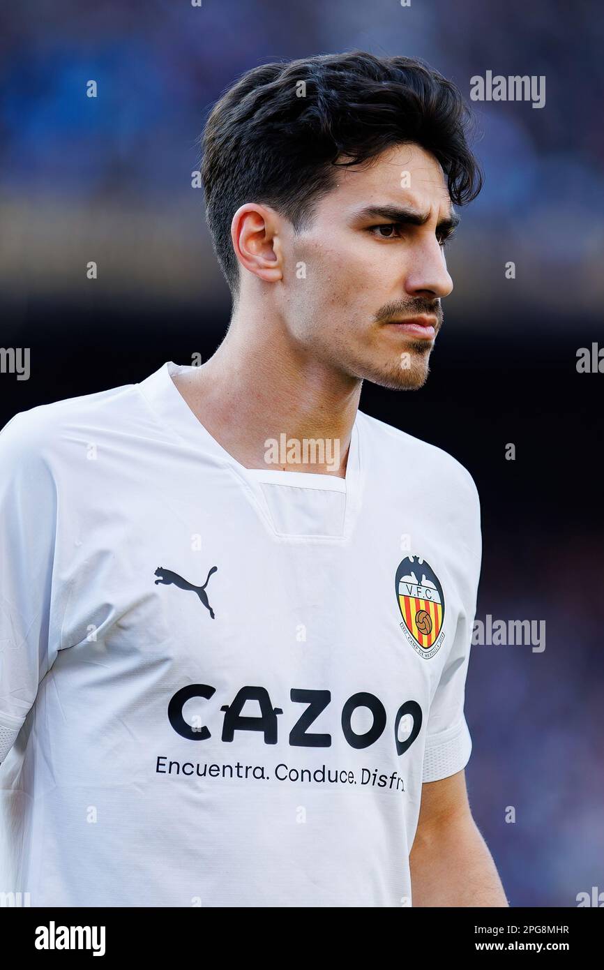 BARCELONA - MAR 5: Andre Almeida in action during the LaLiga match between FC Barcelona and Valencia CF at the Spotify Camp Nou Stadium on March 5, 20 Stock Photo
