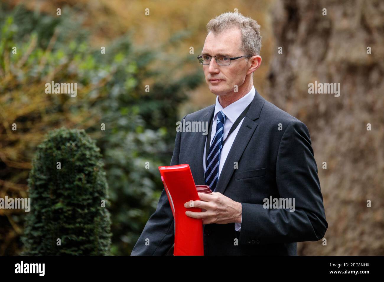 Downing Street, London, UK. 21st March 2023.  David TC Davies MP, Secretary of State for Wales, attends the weekly Cabinet Meeting at 10 Downing Street. Photo by Amanda Rose/Alamy Live News Stock Photo