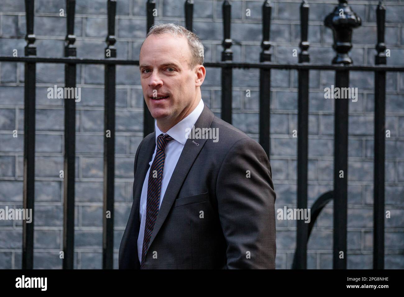 Downing Street, London, UK. 21st March 2023.  Dominic Raab MP, Deputy Prime Minister, Lord Chancellor, and Secretary of State for Justice, attends the weekly Cabinet Meeting at 10 Downing Street. Photo by Amanda Rose/Alamy Live News Stock Photo