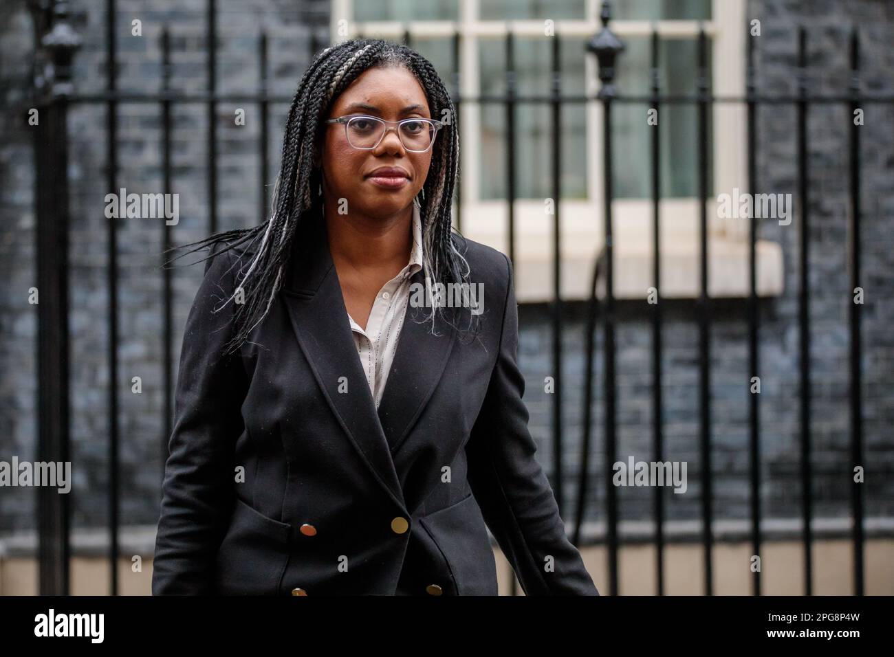 Downing Street, London, UK. 21st March 2023.  Kemi Badenoch MP, Secretary of State for Business and Trade and President of the Board of Trade and Minister for Women and Equalities,  attends the weekly Cabinet Meeting at 10 Downing Street. Photo by Amanda Rose/Alamy Live News Stock Photo
