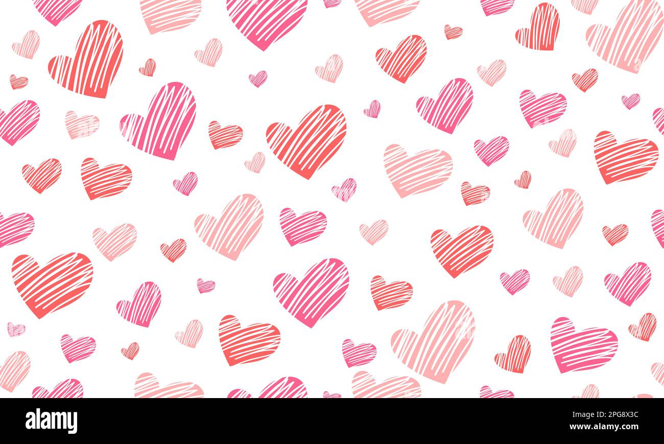 Doodle hearts sketch set. Various different hand drawn love heart icon ...