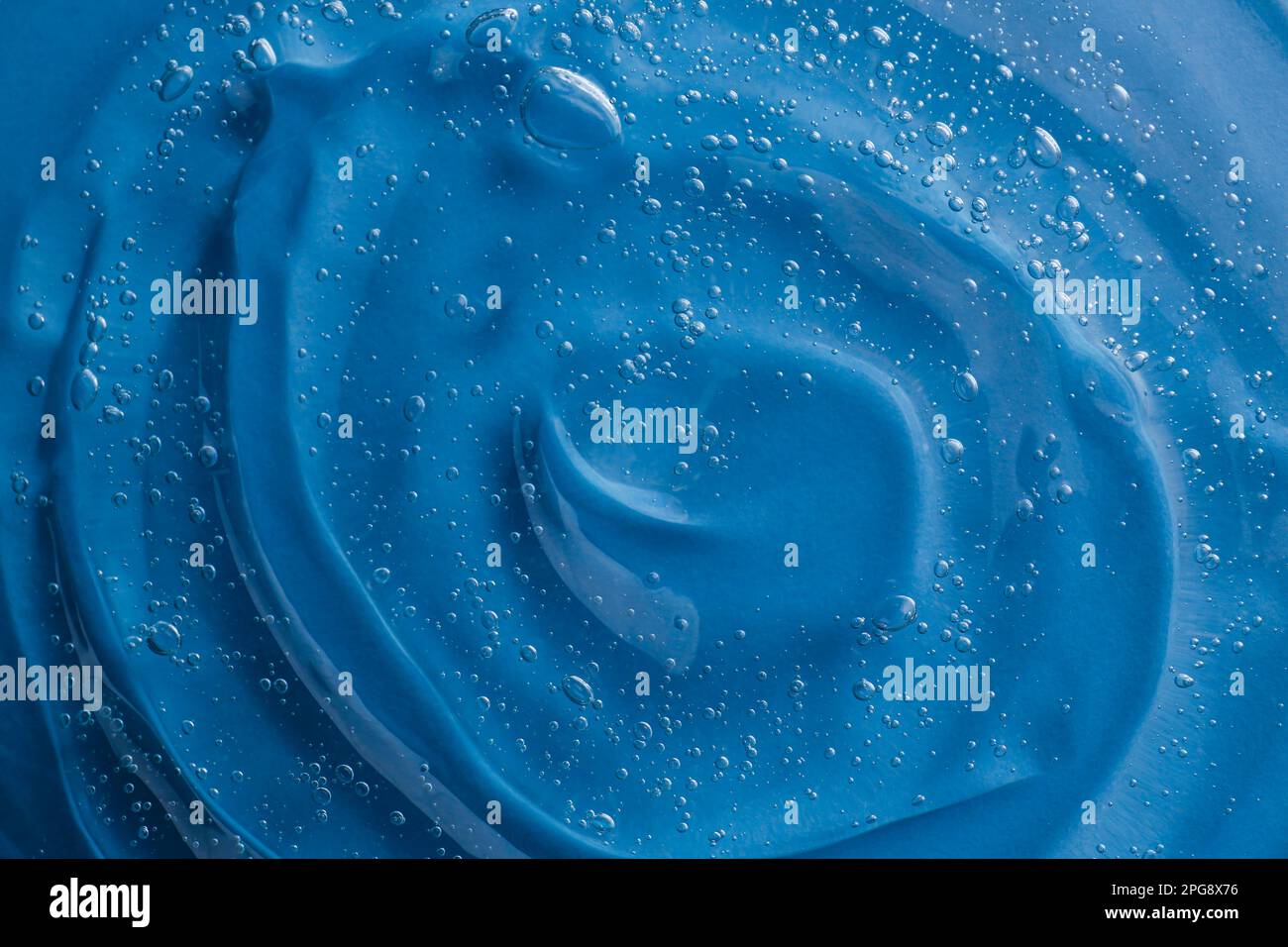 Texture of light blue shower gel as background, top view Stock Photo