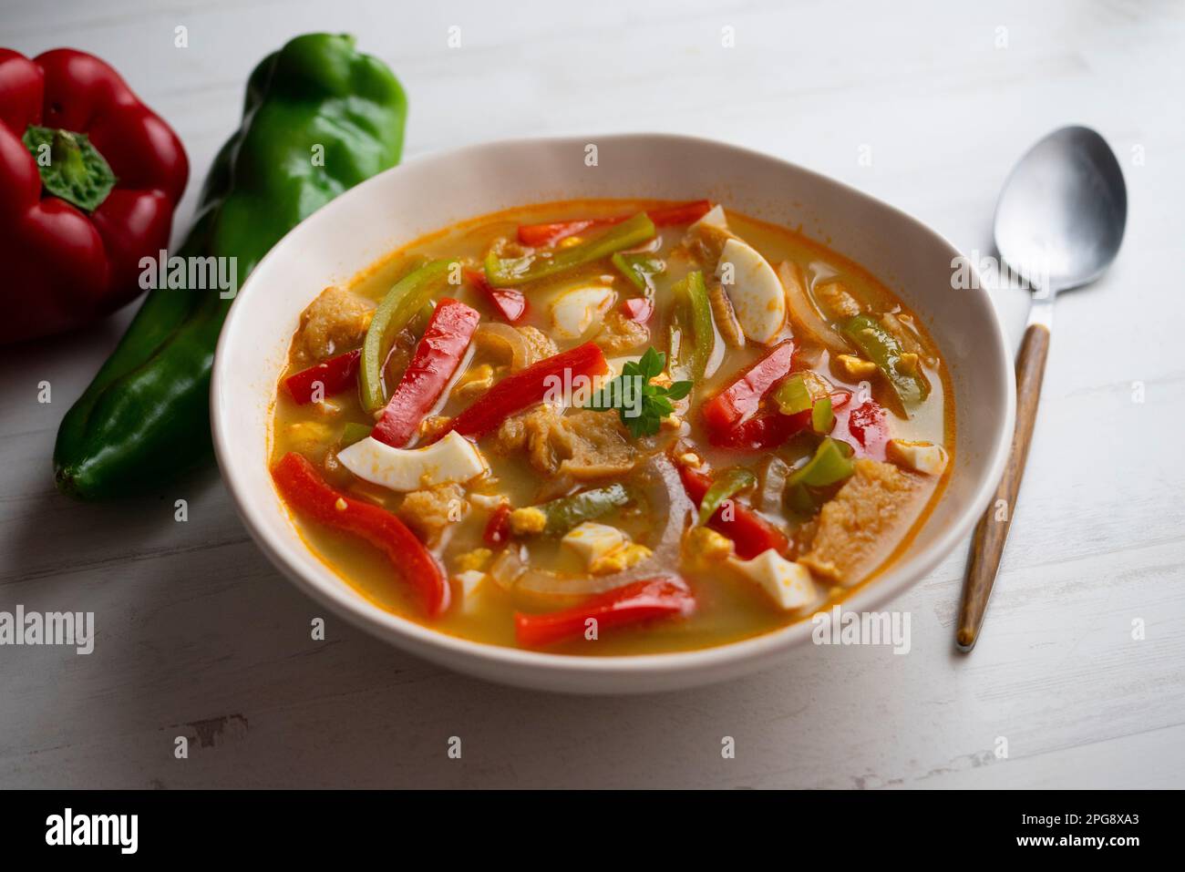 Pepper soup traditional Spanish recipe Stock Photo Alamy